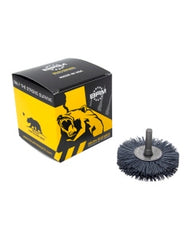 3″ Diameter × 3/8″ Width, 120 Grit, Silicon Carbide, 0.040″ Crimped Bristle, Wheel Brush