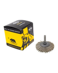 3″ Diameter × 3/8″ Width, 180 Grit, Aluminum Oxide, 0.035″ Crimped Bristle, Wheel Brush