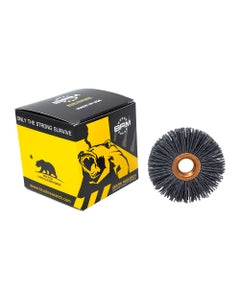 2″ Diameter × 1/2″ Width, 180 Grit, Silicon Carbide, 0.035″ Crimped Bristle, Wheel Brush