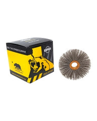 4″ Diameter × 3/4″ Width, 180 Grit, Aluminum Oxide, 0.035″ Crimped Bristle, Wheel Brush