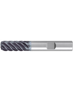 Corner Radius End Mill; 1/2″ Dia. × 1″ LOC × 1/2″ Shank Dia. × 3″ OAL ; 6 FL ; Carbide ; AlCr ; 0.03″ R