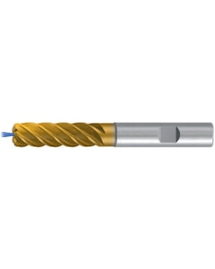 ‎Square End Mill; 1/4″ Dia. × 3/4″ LOC × 1/4″ Shank Dia. × 2-1/2″ OAL ; 4 FL ; Carbide ; TiAlN+TiN ; 0.01″ R ; Series 3911TZ