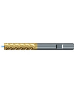 ‎Square End Mill; 1/4″ Dia. × 1″ LOC × 1/4″ Shank Dia. × 2-3/4″ OAL ; 4 FL ; Carbide ; TiAlN+TiN ; Series 2581TZ