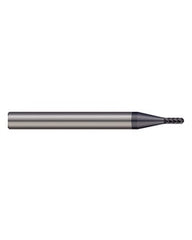 ‎0.039″ Dia. × 0.117″ LOC × 1/4″ Shank Size × 2-1/2″ OAL, 6 Flute, Carbide, TiAlN Nano, Ballnose Endmill