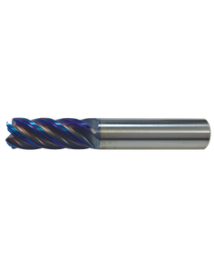 ‎L9708 - 18 mm Cutting Dia. × 38 mm LOC × 18 mm Shank Dia. × 100 mm OAL, 1 mm Corner Radius, 5 Flutes, Carbide, AlTiN Coating, Corner Rounding Endmill