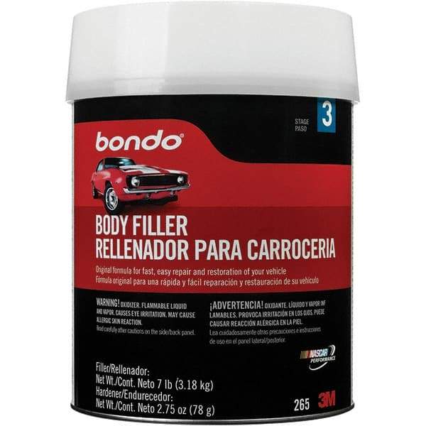 3M - Body Filler - 7 Lb Body Filler, 2-3/4 oz Cream Hardener - Top Tool & Supply