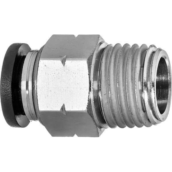 Value Collection - 3/8" OD, NPT Male, Nylon Push-to-Connect Male Connector - 150 Max psi, Black - Top Tool & Supply