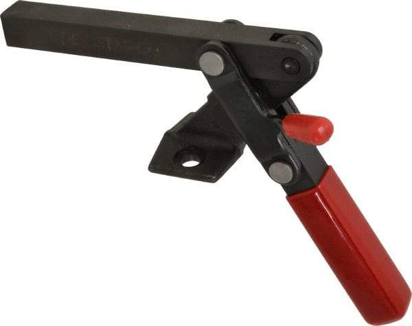 De-Sta-Co - 1,000 Lb Holding Capacity, Vertical Handle, Manual Hold Down Toggle Clamp - 65° Handle Movement, 195° Bar Opening, Solid Bar, Flanged Base, Electro-Plated Zinc, Carbon Steel - Top Tool & Supply