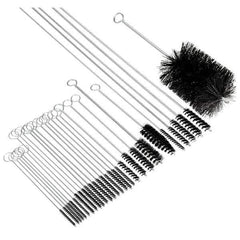 Brush Research Mfg. - 3/4" Diam Helical Nylon Tube Brush - Single Spiral, 0.028" Filament Diam, 3" Brush Length, 14" OAL, 0.245" Diam Galvanized Steel Shank - Top Tool & Supply