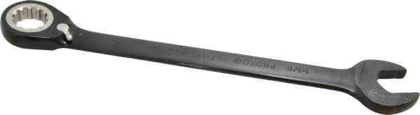 Proto - 1-1/8" 12 Point Combination Wrench - 15° Head Angle, 15-7/8" OAL, Steel, Black Chrome Finish - Top Tool & Supply