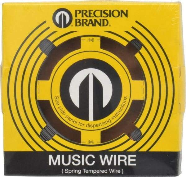 Value Collection - 14 Gage, 0.033 Inch Diameter x 344 Ft. Long, High Carbon Steel, Tempered Music Wire Coil - ASTM A228, 1 Lb. Shipping Weight - Top Tool & Supply