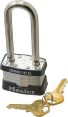 Master Lock - 2-1/2" Shackle Clearance, Keyed Alike Maximum Security Padlock - 5/16" Shackle Diam, Laminated Steel - Top Tool & Supply