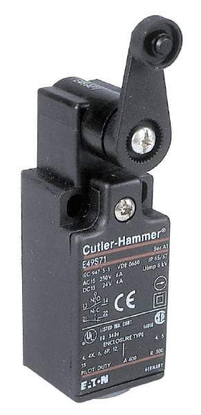 Eaton Cutler-Hammer - SPDT, NC/NO, 500 Volt, Screw Terminal, Rod Lever Actuator, General Purpose Limit Switch - 4, 13, 4X, 6P NEMA Rating, IP65 IPR Rating, Screw Mount - Top Tool & Supply