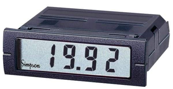 Simpson Electric - 3-1/2 Digits, Digital LCD, AC Ammeter, Panel Meter - 4-440 Hz, 250 VAC, Red - Top Tool & Supply