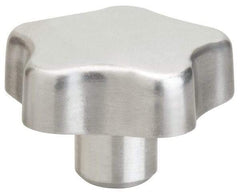 J.W. Winco - 60mm Head Diam, 5 Point Lobed Knob - Aluminum - Top Tool & Supply