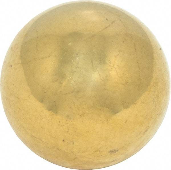 Value Collection - 1 Inch Diameter Brass Ball - 0.0002 Inch Sphericity, Grade 200, 75 to 87 B Hardness - Top Tool & Supply