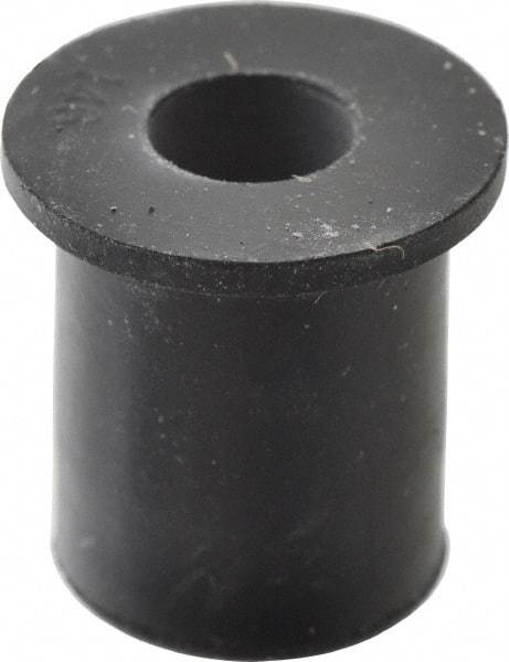 RivetKing - 1/4-20, 0.63" Diam x 0.051" Thick Flange, Rubber Insulated Rivet Nut - UNC Thread, Rubber, 1/2" Body Diam, 0.63" OAL - Top Tool & Supply