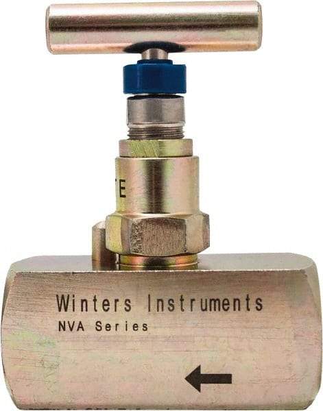 Value Collection - 1/2" Pipe, Inline Hard Seat Needle Valve - FNPT x FNPT Ends, Alloy Valve, 10,000 Max psi - Top Tool & Supply