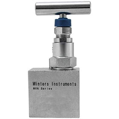 Value Collection - 1" Pipe, Angled Hard Seat Needle Valve - FNPT x FNPT Ends, Grade 316 Stainless Steel Valve, 10,000 Max psi - Top Tool & Supply