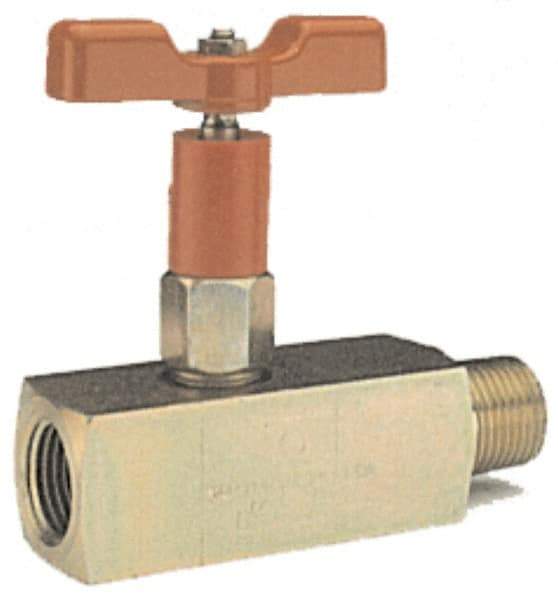 Value Collection - 1/2" Pipe, Inline Soft Seat Needle Valve - MNPT x FNPT Ends, Alloy Valve, 6,000 Max psi - Top Tool & Supply