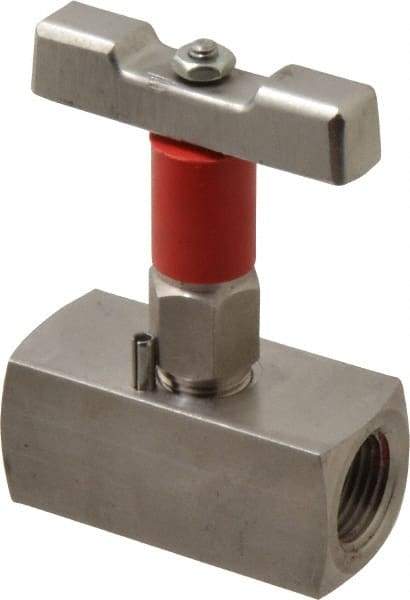 Value Collection - 1/2" Pipe, Inline Soft Seat Needle Valve - FNPT x FNPT Ends, Grade 316 Stainless Steel Valve, 6,000 Max psi - Top Tool & Supply