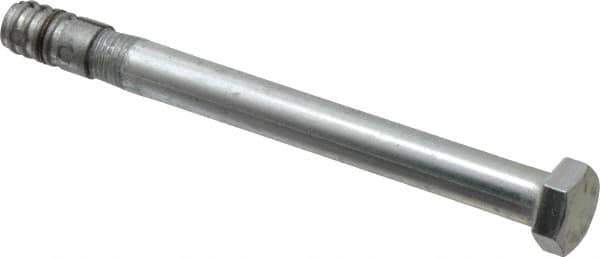 Made in USA - 3/8" Diam, 3/8" Drill, 4" OAL, Taper Bolt Concrete Anchor - Grade 5 Steel, Zinc-Plated Finish, Hex Head, Hex Drive - Top Tool & Supply