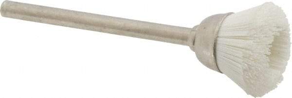 Osborn - 9/16" Diam, 1/8" Shank Straight Wire Alumina Silicate Cup Brush - Ultra Fine Grade, 0.012" Filament Diam, 6,000 Max RPM - Top Tool & Supply