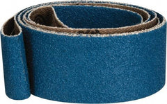 Made in USA - 1" Wide x 42" OAL, 80 Grit, Zirconia Alumina Abrasive Belt - Zirconia Alumina, Medium, Coated, X Weighted Cloth Backing - Top Tool & Supply