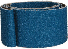 Made in USA - 2" Wide x 48" OAL, 36 Grit, Zirconia Alumina Abrasive Belt - Zirconia Alumina, Very Coarse, Coated, X Weighted Cloth Backing - Top Tool & Supply