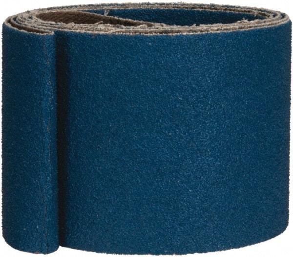 Made in USA - 2" Wide x 48" OAL, 80 Grit, Zirconia Alumina Abrasive Belt - Zirconia Alumina, Medium, Coated, X Weighted Cloth Backing - Top Tool & Supply