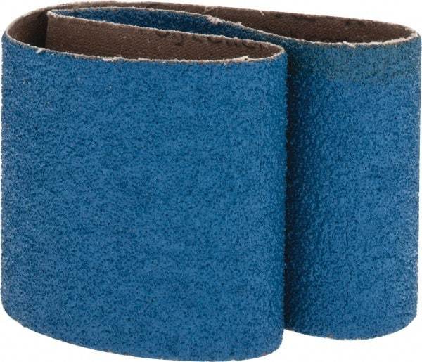 Made in USA - 3" Wide x 21" OAL, 36 Grit, Zirconia Alumina Abrasive Belt - Zirconia Alumina, Very Coarse, Coated, X Weighted Cloth Backing - Top Tool & Supply