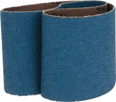 Made in USA - 3" Wide x 21" OAL, 40 Grit, Zirconia Alumina Abrasive Belt - Zirconia Alumina, Coarse, Coated, X Weighted Cloth Backing - Top Tool & Supply