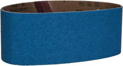 Made in USA - 3" Wide x 21" OAL, 60 Grit, Zirconia Alumina Abrasive Belt - Zirconia Alumina, Medium, Coated, X Weighted Cloth Backing - Top Tool & Supply