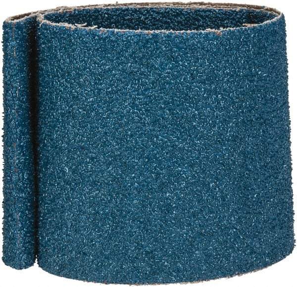 Made in USA - 4" Wide x 36" OAL, 24 Grit, Zirconia Alumina Abrasive Belt - Zirconia Alumina, Very Coarse, Coated, X Weighted Cloth Backing - Top Tool & Supply