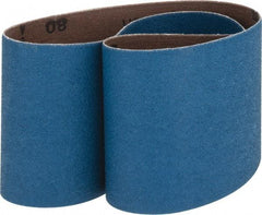 Made in USA - 3" Wide x 24" OAL, 80 Grit, Zirconia Alumina Abrasive Belt - Zirconia Alumina, Medium, Coated, X Weighted Cloth Backing - Top Tool & Supply