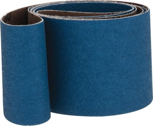 Made in USA - 2-1/2" Wide x 60" OAL, 80 Grit, Zirconia Alumina Abrasive Belt - Zirconia Alumina, Medium, Coated, X Weighted Cloth Backing - Top Tool & Supply