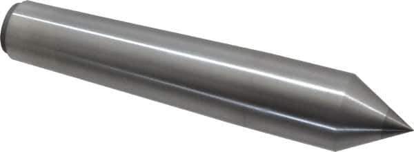 Made in USA - Carbide-Tipped Alloy Steel Standard Point Solid Dead Center - 4MT Morse Taper, 6-3/4" OAL - Top Tool & Supply