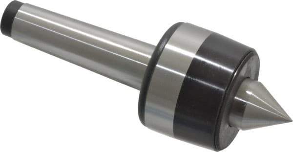 Bison - MT3 Taper Shank, 2.2" Head Diam 925 Lb Capacity Live Center - 4,000 Max RPM, 0.98" Point Diam, 1.12" Point Len, 925 Lb Max Workpc, 6.14" OAL, 1.12" Long Tip, Standard Point - Top Tool & Supply