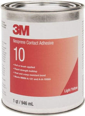 3M - 32 oz Can Amber Contact Adhesive - Series 10, 30 min Working Time, Bonds to Cardboard, Ceramic, Foam, Glass, Metal, Paper & Wood - Top Tool & Supply