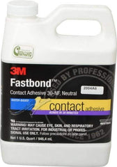 3M - 32 oz Can Natural Contact Adhesive - Series 30NF, 15 to 30 min Working Time, 4 hr Full Cure Time, Bonds to Cardboard, Ceramic, Fabric, Fiberglass, Foam, Glass, Leather, Metal, Plastic, Rubber, Vinyl & Wood - Top Tool & Supply