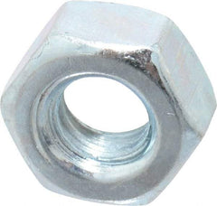 Value Collection - 1/4-20 UNC Steel Right Hand Hex Nut - 7/16" Across Flats, 7/32" High, Zinc Clear Finish - Top Tool & Supply