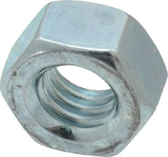 Value Collection - 5/16-18 UNC Steel Right Hand Hex Nut - 1/2" Across Flats, 17/64" High, Zinc Clear Finish - Top Tool & Supply