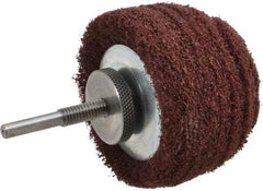 Superior Abrasives - 3" Diam x 2" Thick, Mounted Polishing Wheel - Medium Grade, 1/4" Shank Diam - Top Tool & Supply