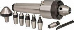 Interstate - 7 Point, 200 Lb Max Workpiece, 7-3/4" OAL, 1-29/32" Head Diam, Tool Steel, Live Center & Point Set - 4MT Taper, Interchangeable - Top Tool & Supply