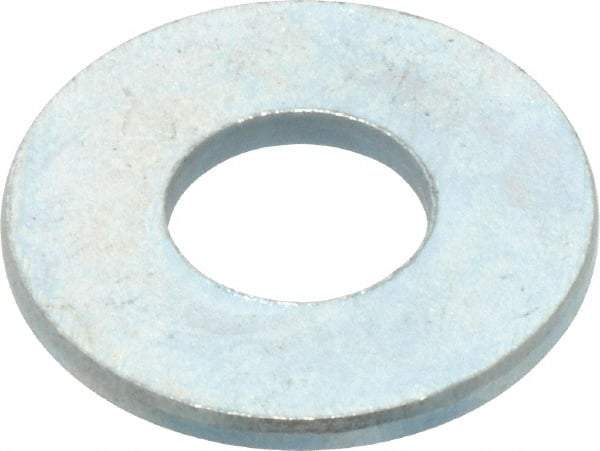 Value Collection - 1/4" Screw, Steel USS Flat Washer - 0.307" ID x 0.749" OD, 0.08" Thick, Zinc-Plated Finish - Top Tool & Supply