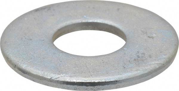 Value Collection - 1/2" Screw, Steel USS Flat Washer - 0.557" ID x 1-1/2" OD, 0.132" Thick, Zinc-Plated Finish - Top Tool & Supply