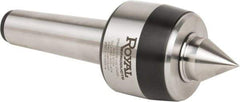 Royal Products - MT5 Taper Shank, 3.45" Head Diam 8,960 Lb Capacity Live Center - 3,500 Max RPM, 2.81" Head Length, 1-1/4" Point Diam, 1.84" Point Len, 3,260 Lb Max Workpc, 10-1/4" OAL, Standard Point - Top Tool & Supply