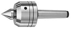 Royal Products - MT4 Taper Shank, 3-1/2" Head Diam 2,880 Lb Capacity Live Center - 3,500 Max RPM, 2.64" Head Length, 1-1/2" Point Diam, 1.79" Point Len, 1,070 Lb Max Workpc, 9" OAL, Changeable Standard Point - Top Tool & Supply