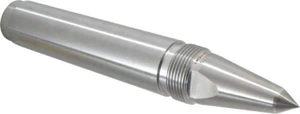 Royal Products - 1.231" Head Diam, Carbide-Tipped Steel Long Point Solid Dead Center - 4MT Morse Taper, 1/2" Point Diam, 7-5/16" OAL - Top Tool & Supply