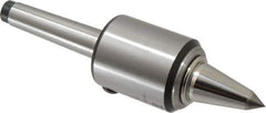 Royal Products - MT2 Taper Shank, 1.7" Head Diam 830 Lb Capacity Carbide Tipped Live Center - 12,000 Max RPM, 2.12" Head Length, 7/8" Point Diam, 1-3/4" Point Len, 180 Lb Max Workpc, 6-39/64" OAL, 3/8" Tip Diam, Long Point - Top Tool & Supply